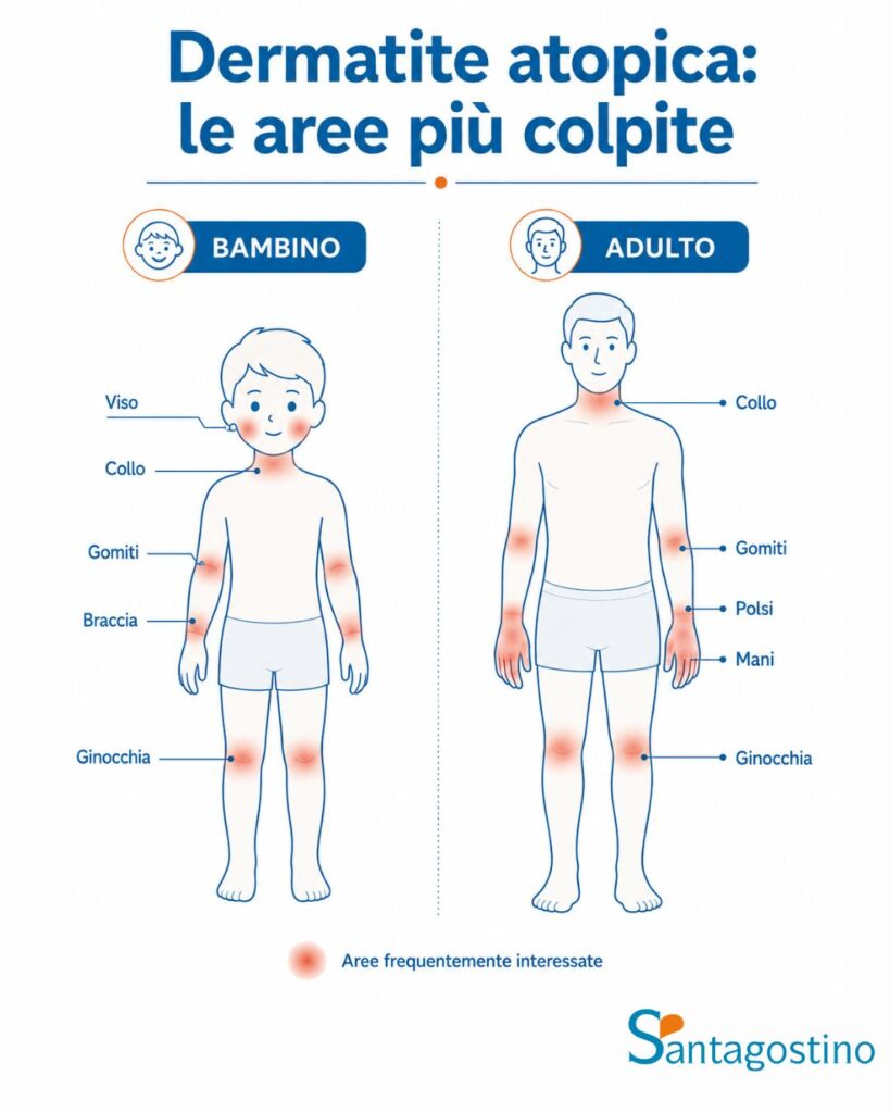 dermatite atopica aree colpite